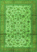 Serging Thickness of Machine Washable Persian Green Traditional Area Rugs, wshtr2609grn