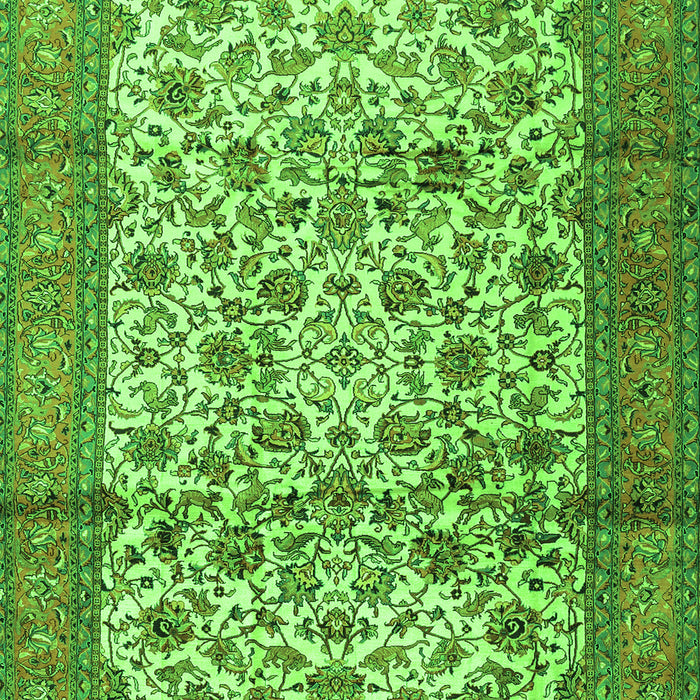 Serging Thickness of Machine Washable Persian Green Traditional Area Rugs, wshtr2609grn