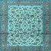 Square Machine Washable Persian Light Blue Traditional Rug, wshtr2609lblu