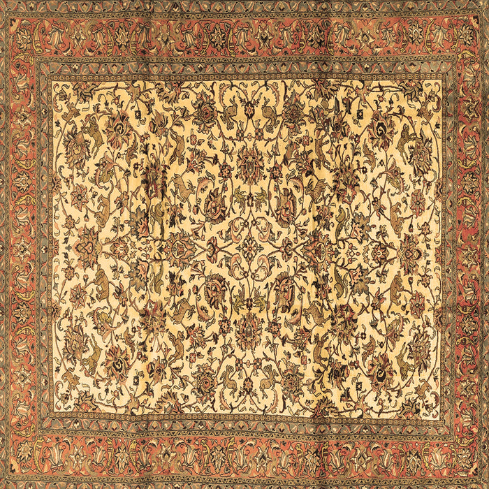 Square Persian Brown Traditional Rug, tr2609brn