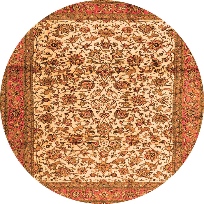 Square Persian Orange Traditional Rug, tr2609org