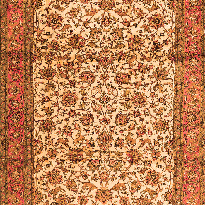 Serging Thickness of Machine Washable Persian Orange Traditional Area Rugs, wshtr2609org