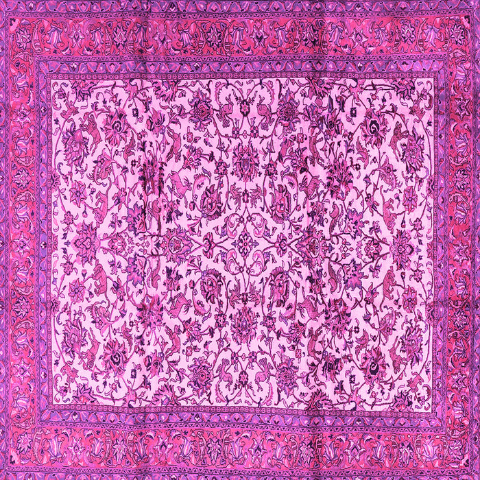 Square Machine Washable Persian Pink Traditional Rug, wshtr2609pnk