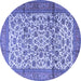 Round Persian Blue Traditional Rug, tr2609blu