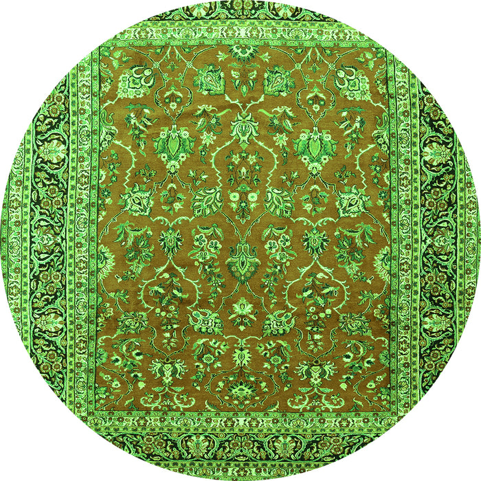 Square Persian Green Traditional Rug, tr260grn