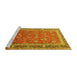 Sideview of Machine Washable Persian Yellow Traditional Rug, wshtr260yw