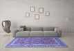 Machine Washable Persian Blue Traditional Rug in a Living Room, wshtr260blu