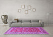 Machine Washable Persian Purple Traditional Area Rugs in a Living Room, wshtr260pur