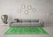 Machine Washable Persian Emerald Green Traditional Area Rugs in a Living Room,, wshtr260emgrn