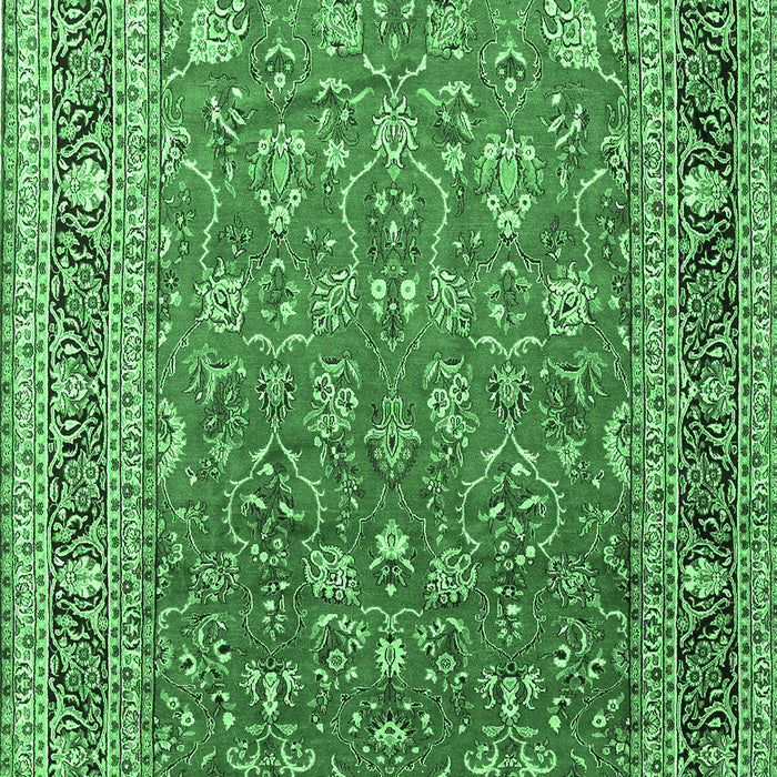Machine Washable Persian Emerald Green Traditional Area Rugs, wshtr260emgrn