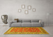 Machine Washable Persian Yellow Traditional Rug in a Living Room, wshtr260yw