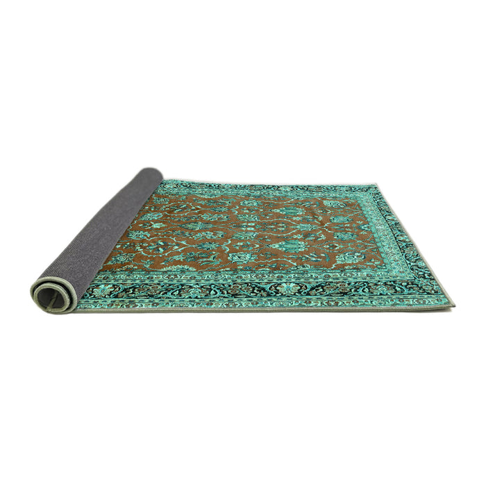 Sideview of Persian Turquoise Traditional Rug, tr260turq