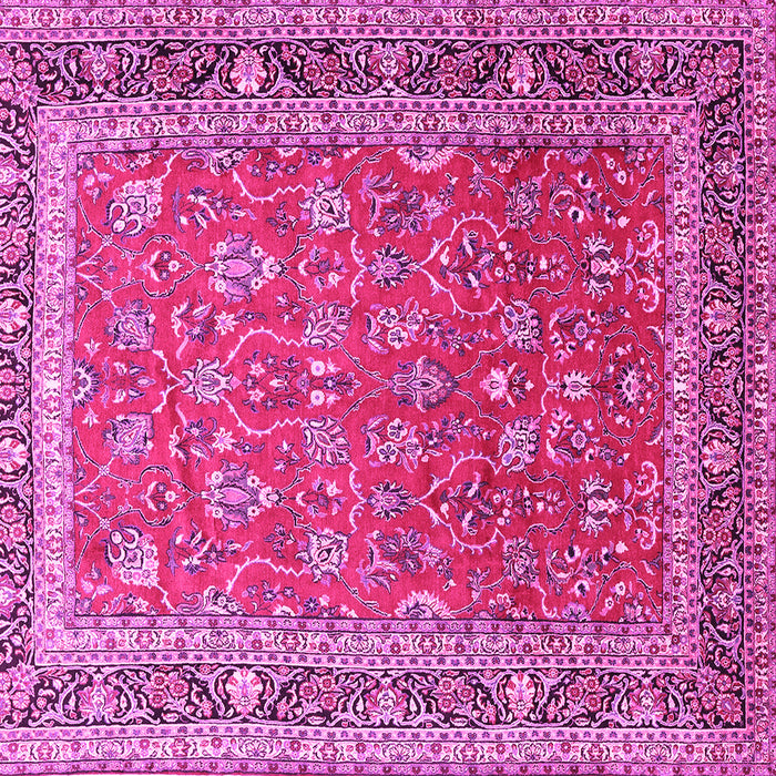 Square Machine Washable Persian Pink Traditional Rug, wshtr260pnk