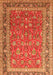 Serging Thickness of Machine Washable Persian Orange Traditional Area Rugs, wshtr260org