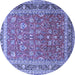 Round Persian Blue Traditional Rug, tr260blu