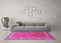 Machine Washable Persian Pink Traditional Rug, wshtr260pnk