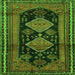 Serging Thickness of Persian Green Traditional Rug, tr2610grn