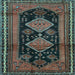 Square Persian Light Blue Traditional Rug, tr2610lblu