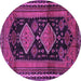 Round Persian Purple Traditional Rug, tr2610pur