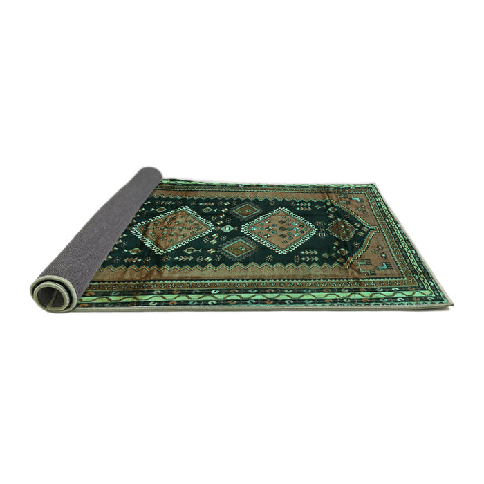 Sideview of Persian Turquoise Traditional Rug, tr2610turq