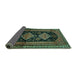 Sideview of Persian Turquoise Traditional Rug, tr2610turq