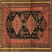 Square Persian Brown Traditional Rug, tr2610brn