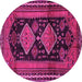 Round Persian Pink Traditional Rug, tr2610pnk