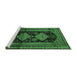 Sideview of Machine Washable Persian Emerald Green Traditional Area Rugs, wshtr2610emgrn