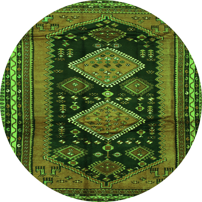 Square Persian Green Traditional Rug, tr2610grn