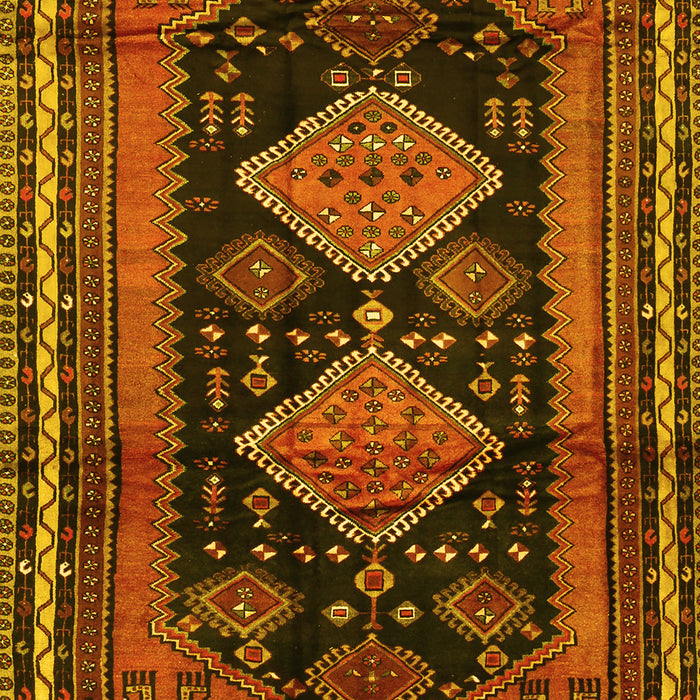 Machine Washable Persian Yellow Traditional Rug, wshtr2610yw
