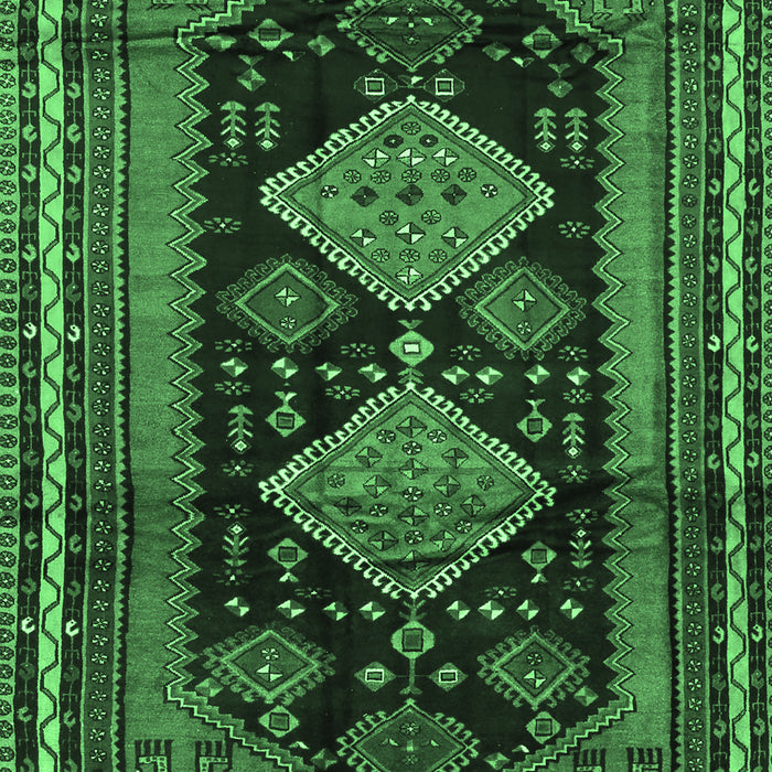 Machine Washable Persian Emerald Green Traditional Area Rugs, wshtr2610emgrn