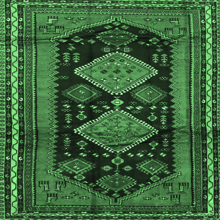 Square Persian Emerald Green Traditional Rug, tr2610emgrn