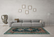 Machine Washable Persian Light Blue Traditional Rug in a Living Room, wshtr2610lblu