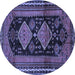 Round Persian Blue Traditional Rug, tr2610blu