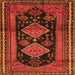 Round Machine Washable Persian Orange Traditional Area Rugs, wshtr2610org