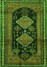 Serging Thickness of Machine Washable Persian Green Traditional Area Rugs, wshtr2610grn