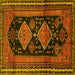 Square Persian Yellow Traditional Rug, tr2610yw