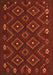 Serging Thickness of Machine Washable Southwestern Orange Country Area Rugs, wshtr2611org