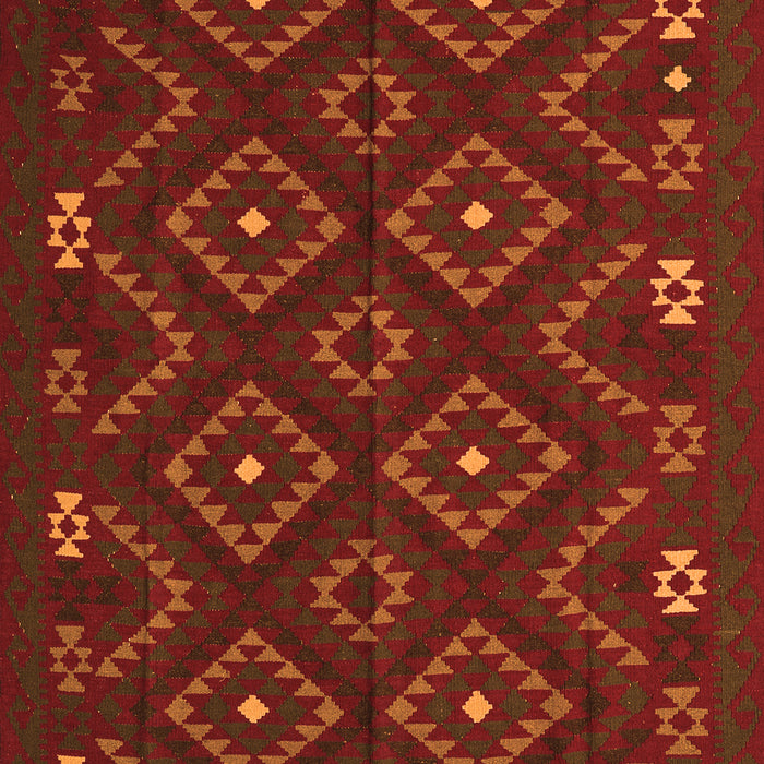 Serging Thickness of Machine Washable Southwestern Orange Country Area Rugs, wshtr2611org