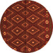 Square Southwestern Orange Country Rug, tr2611org