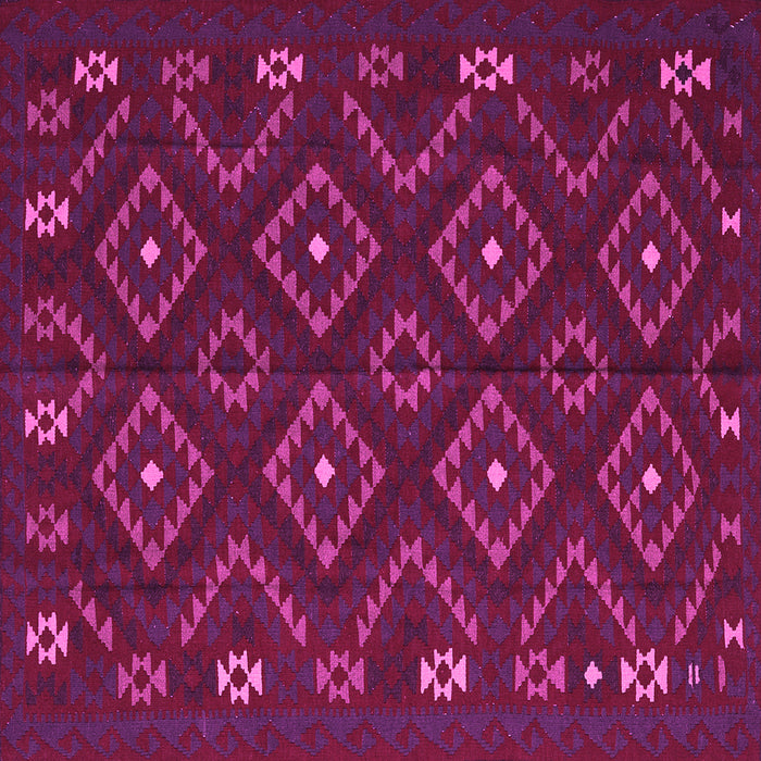 Square Machine Washable Southwestern Pink Country Rug, wshtr2611pnk