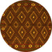 Round Southwestern Yellow Country Rug, tr2611yw