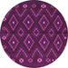 Round Southwestern Purple Country Rug, tr2611pur