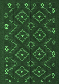 Southwestern Emerald Green Country Rug, tr2611emgrn