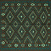 Square Southwestern Turquoise Country Rug, tr2611turq