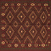 Square Machine Washable Southwestern Brown Country Rug, wshtr2611brn