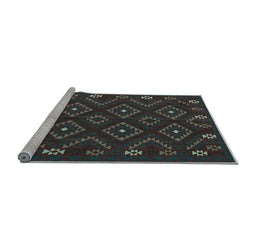 Sideview of Machine Washable Southwestern Light Blue Country Rug, wshtr2611lblu