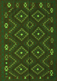 Southwestern Green Country Rug, tr2611grn