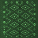 Square Southwestern Emerald Green Country Rug, tr2611emgrn