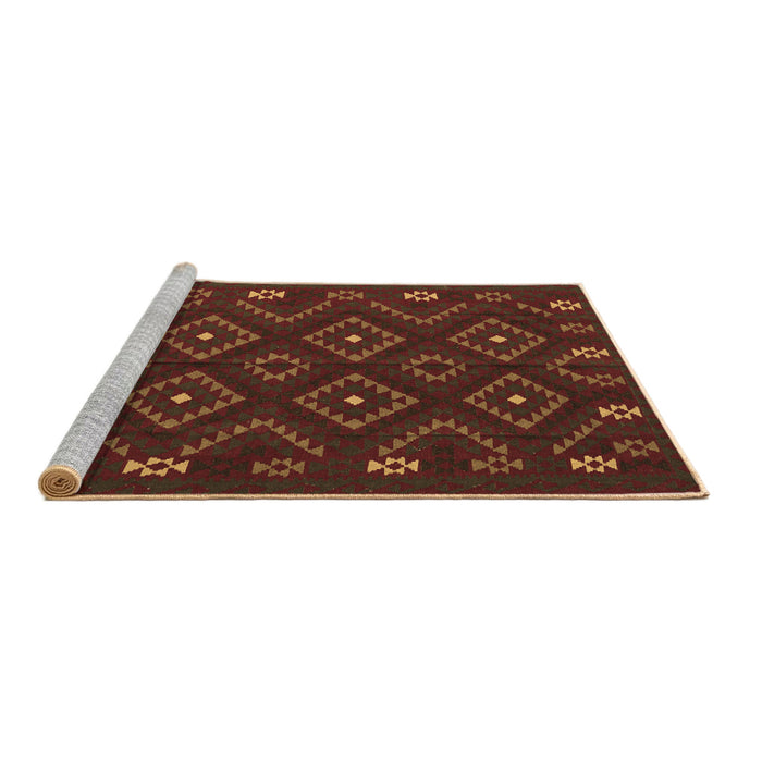 Sideview of Machine Washable Southwestern Brown Country Rug, wshtr2611brn